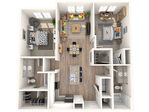 101 Depot, Smryna, TN Apartments 2b 2b 3D floor plan